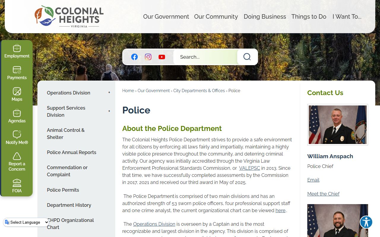 Colonial Heights Police Department criminal records