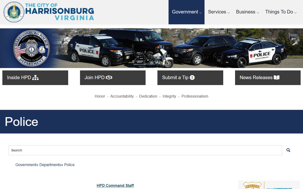 Harrisonburg Police Department criminal records and arrest information portal