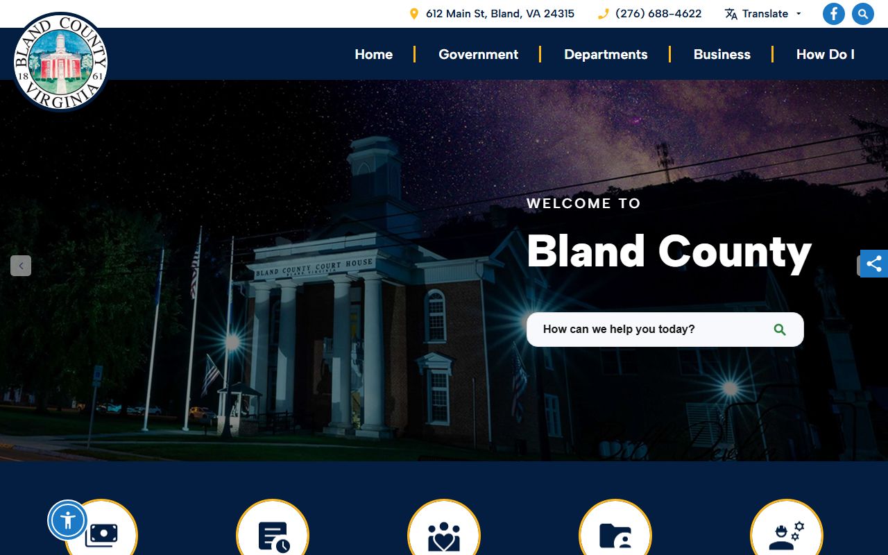 Bland County Government website for criminal records