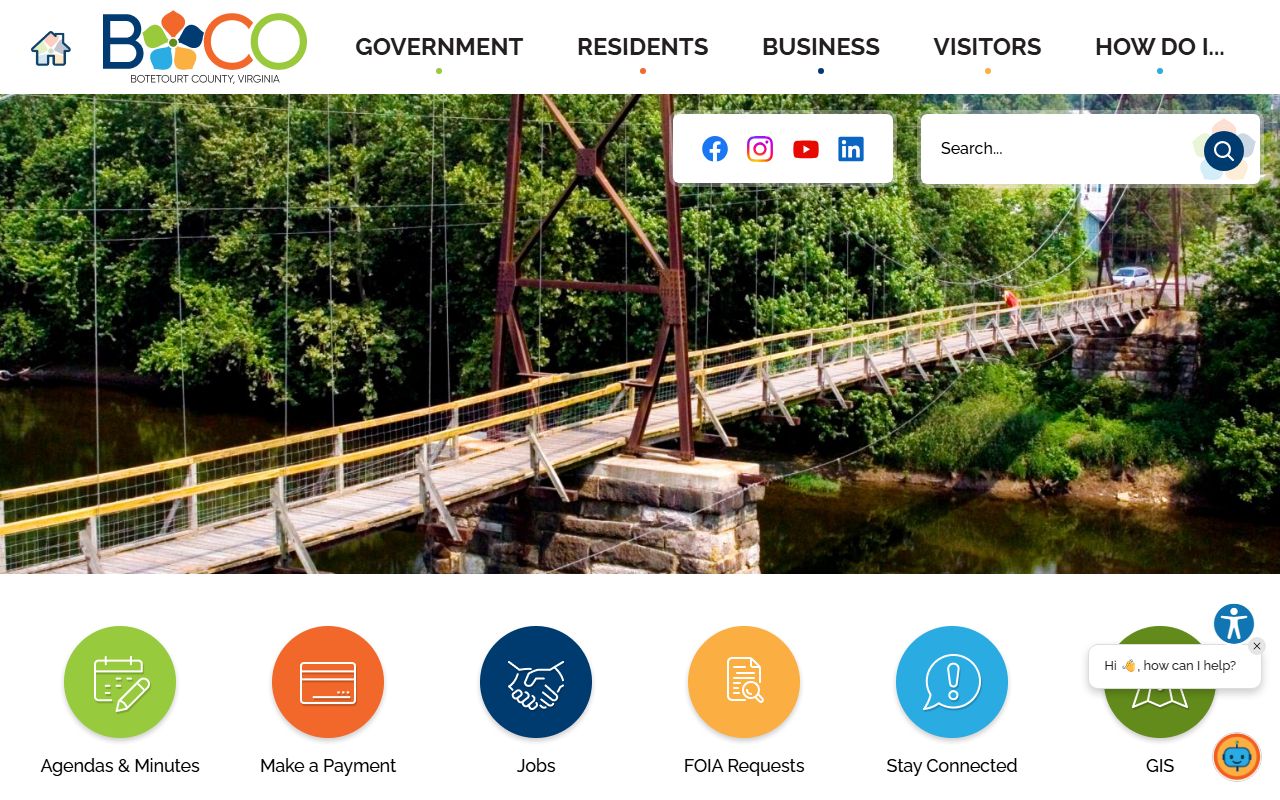 Botetourt County Government website for criminal records