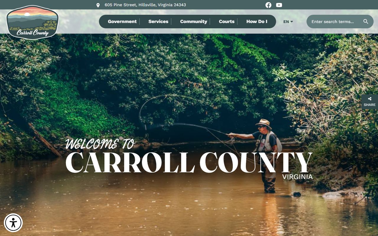 Carroll County government website with criminal records office links