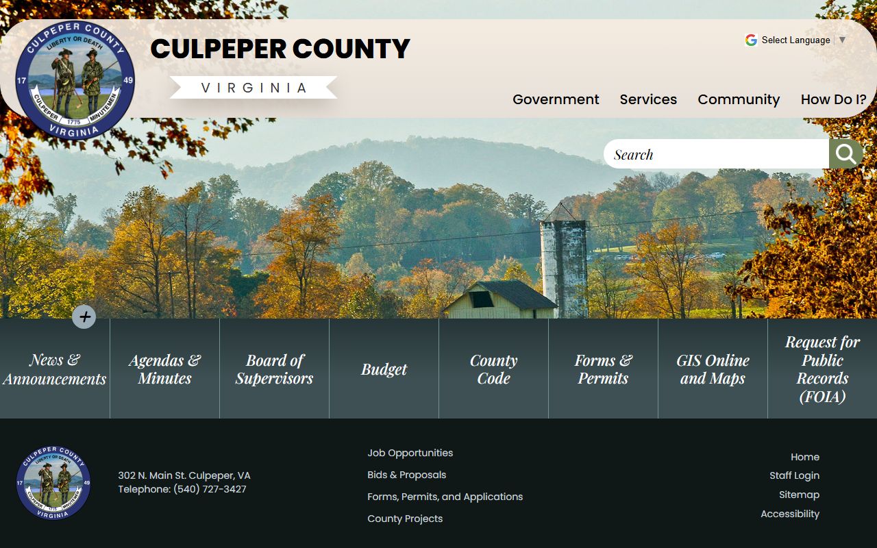Culpeper County government portal for criminal records access