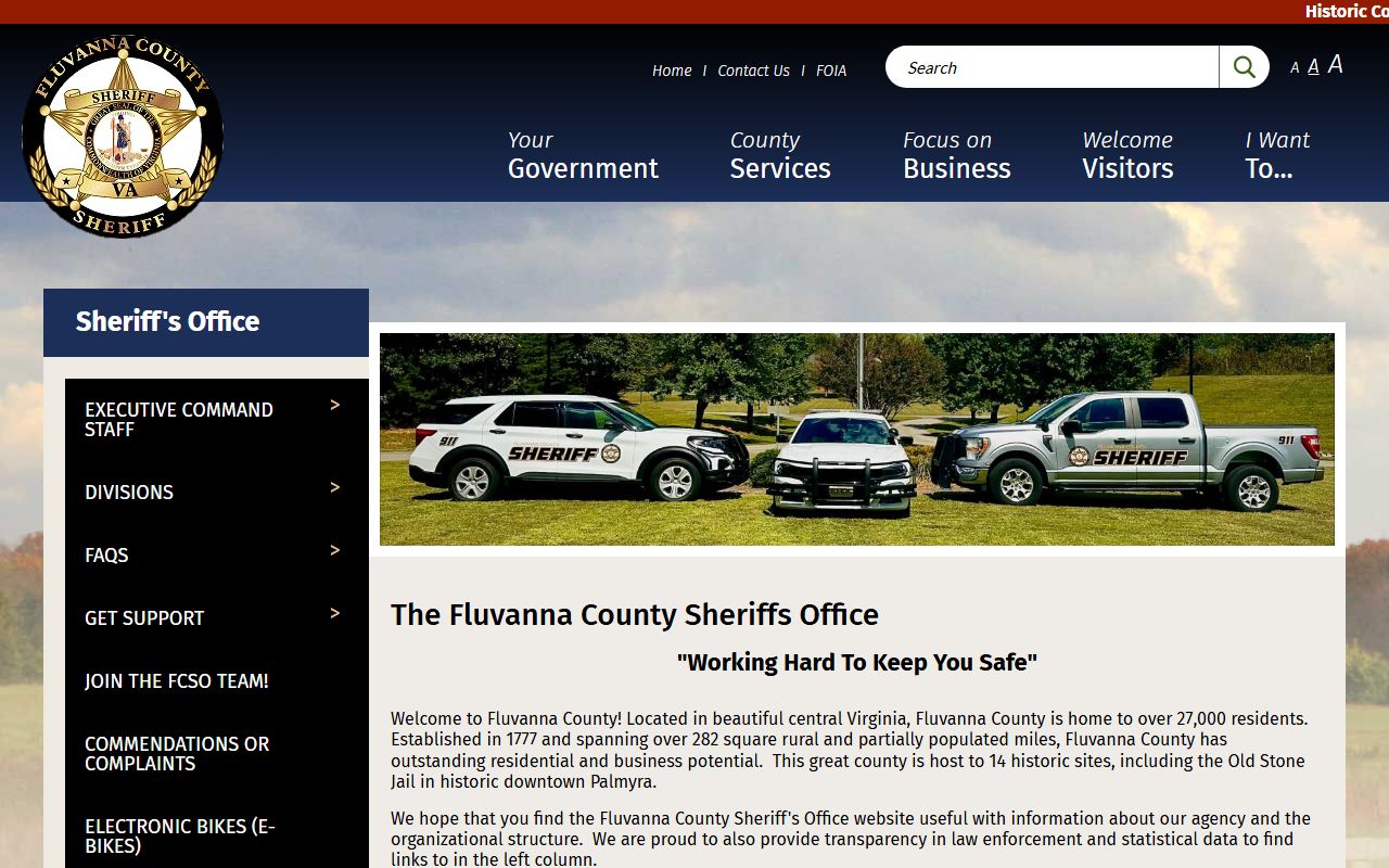 Fluvanna County Sheriff's Office criminal records and arrest information