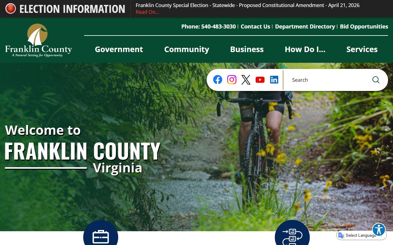 Franklin County Government website criminal records and court information
