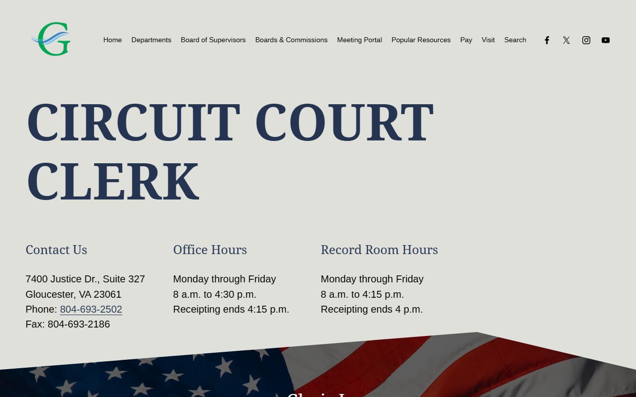 Gloucester County Circuit Court Clerk criminal records office