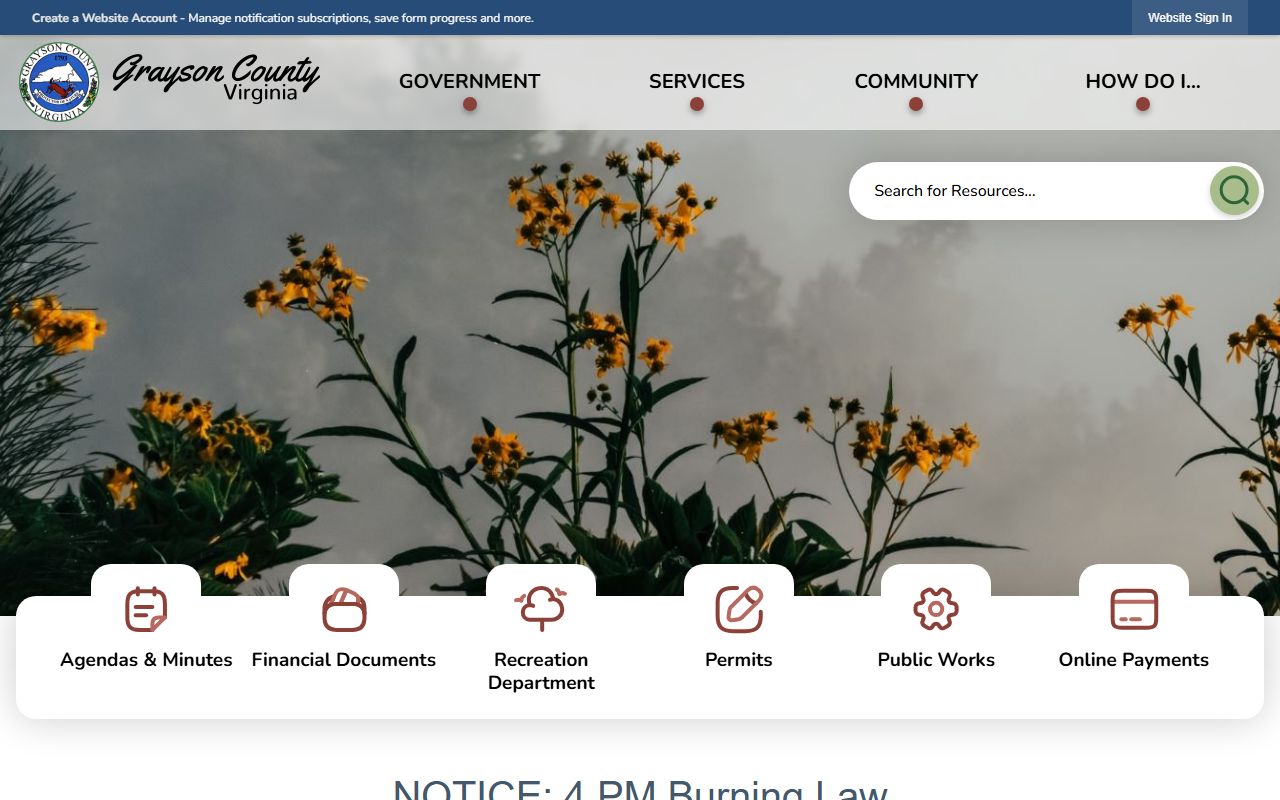 Grayson County Virginia criminal records government