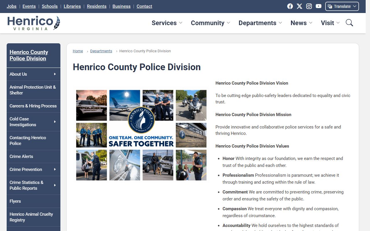 Henrico County Police Department criminal records