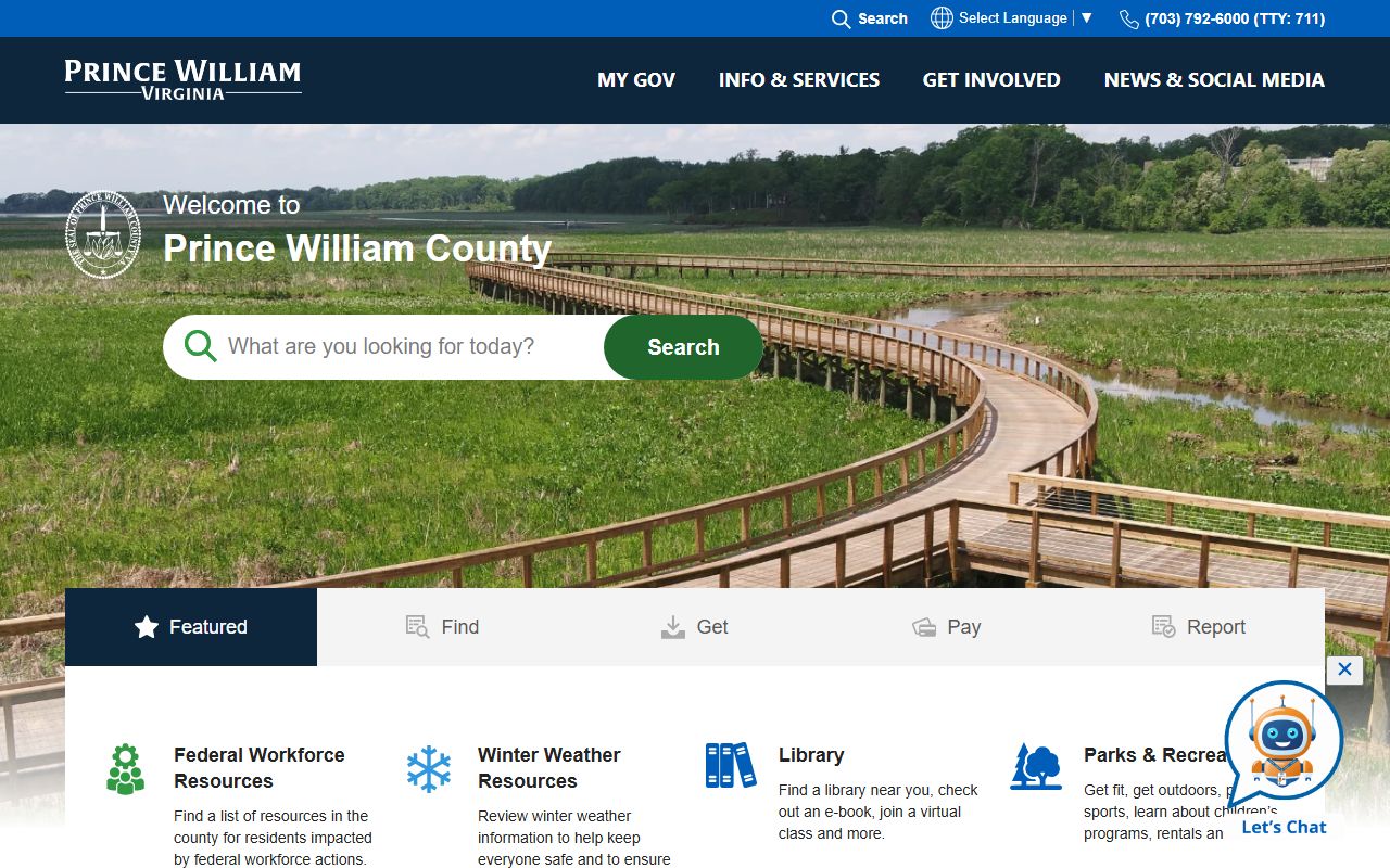 Prince William County government website for criminal records