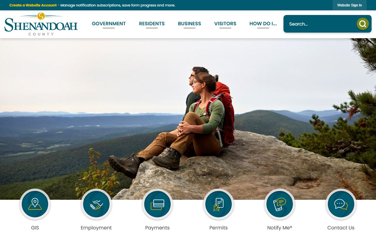 Shenandoah County Government website for criminal records in Woodstock