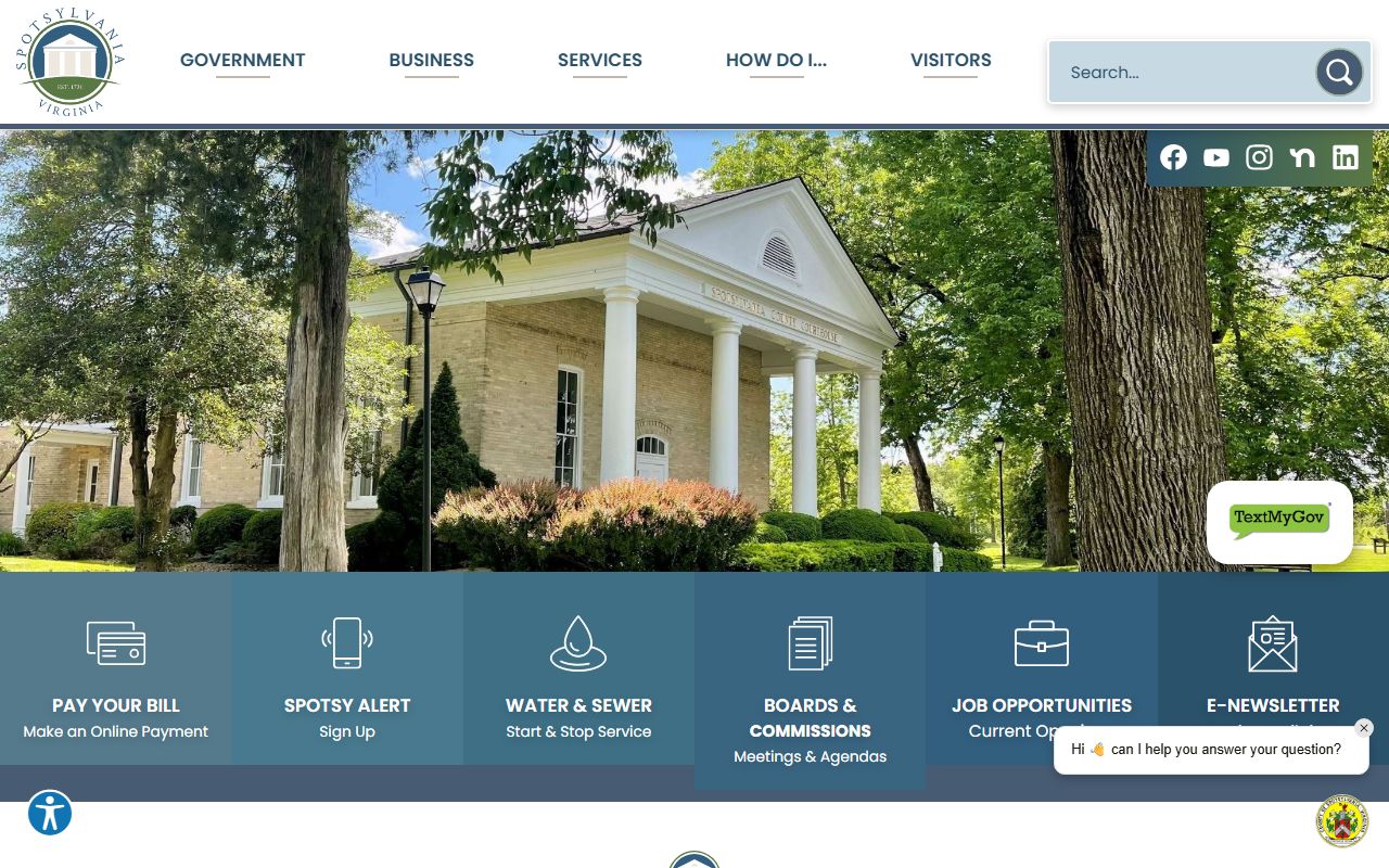 Spotsylvania County Government website for criminal records