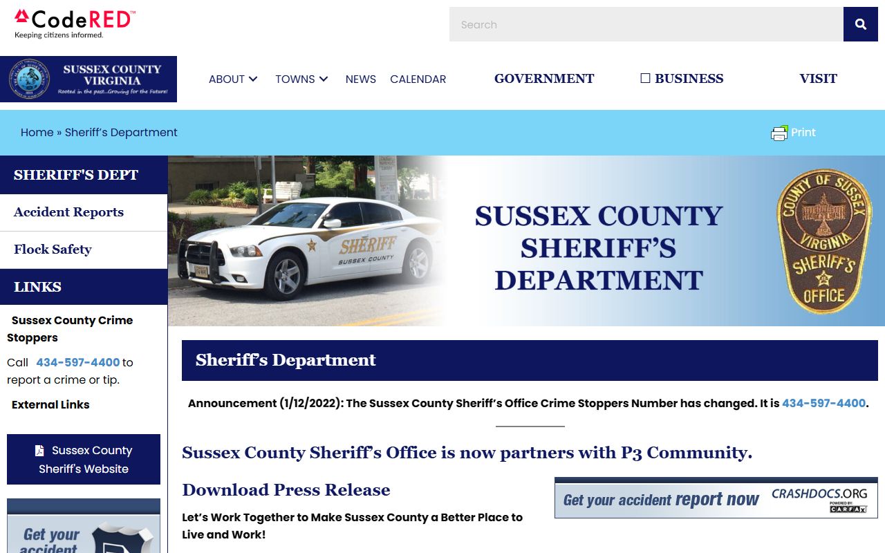 Sussex County Sheriff criminal records Virginia