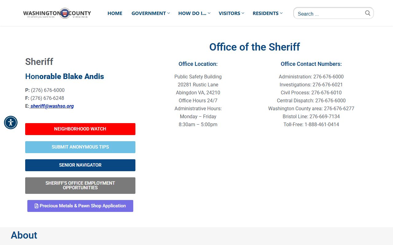 Washington County Sheriff criminal records arrest records