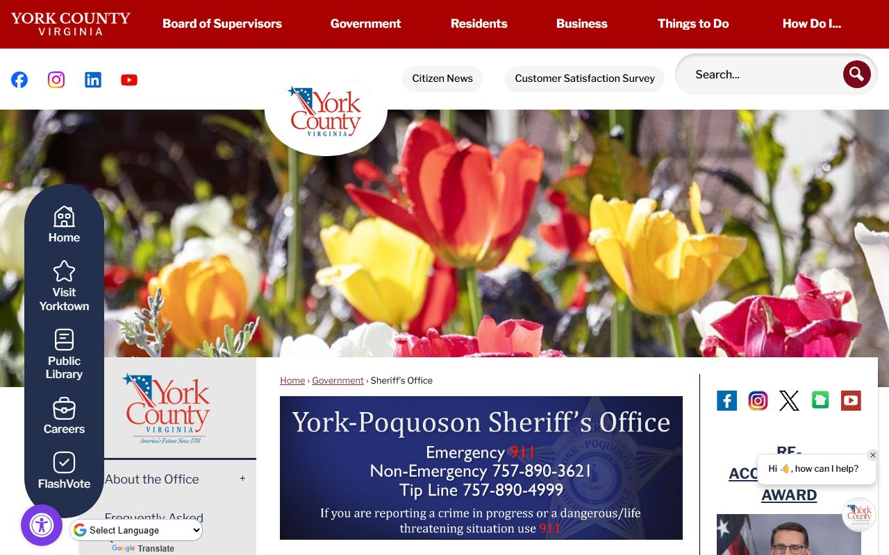 York County Sheriff criminal records and arrest records